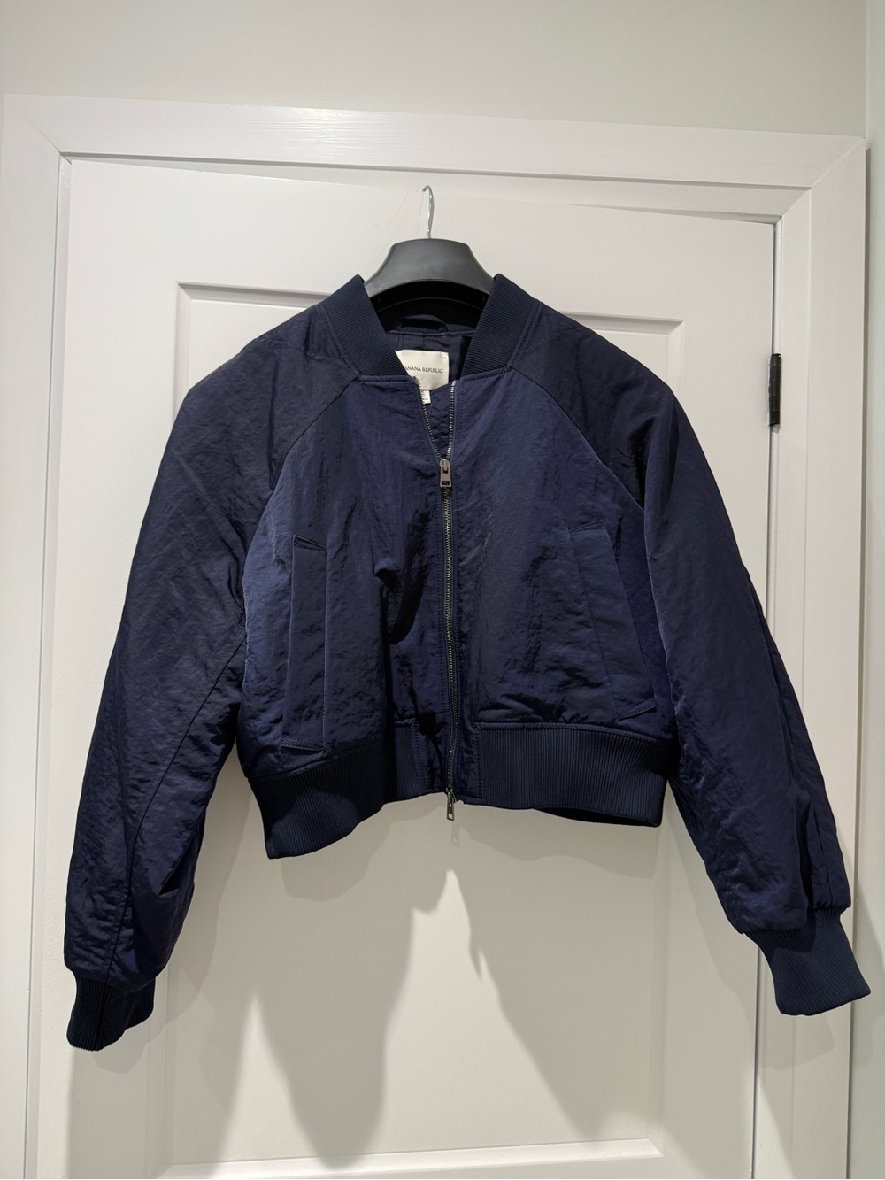 NWT Banana Republic Navy Cropped Bomber Jacket